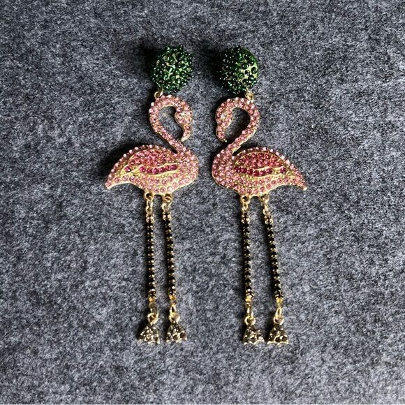 Flaming Earrings. Statement Sparkly Dangle Earrings - 4.5” Post Back - Picture 4 of 9